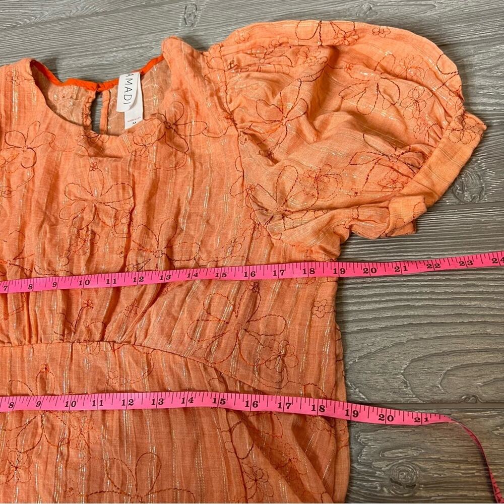 Anthropologie Amadi Neka Embroidered floral blouse Size M orange - Picture 5 of 8